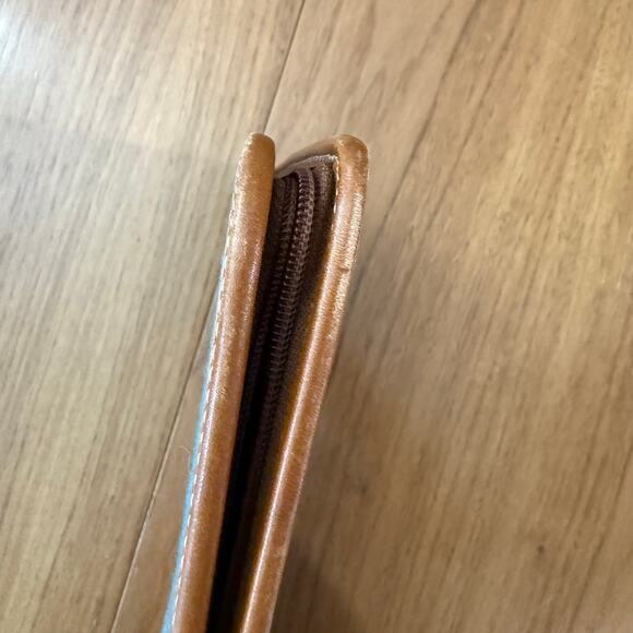 Vintage Laura Ashley Planner Plaid Fabric Leather Binding Zip Padfolio 13 x 10 - Picture 10 of 16